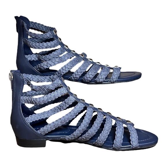 Marc Fisher Blue Gladiator Sandals w/ Back Zipper - Picture 2 of 6